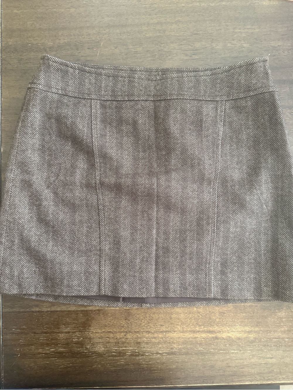 The Limited Gray Herringbone Mini Skirt
